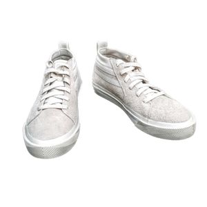 Sketchers ONE Women's 9 Gray Leather Lace Sneakers